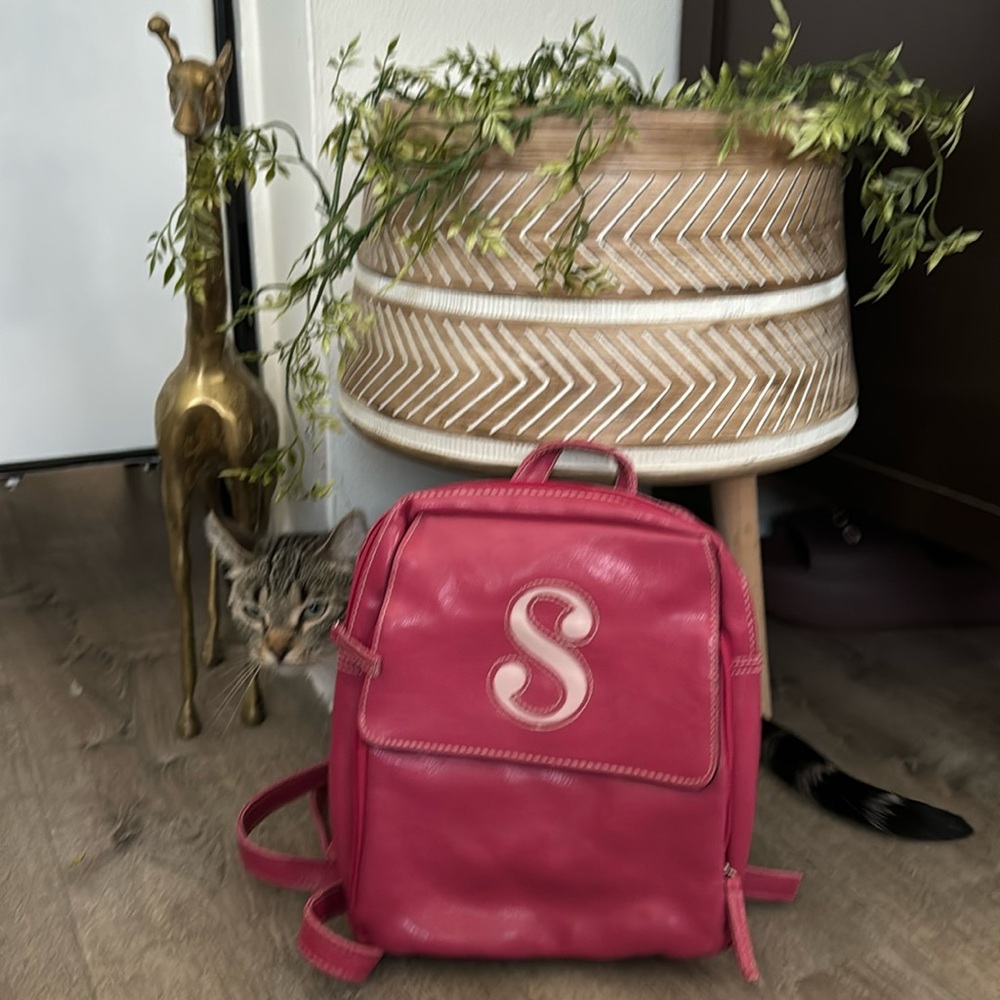 Pink backpack purse